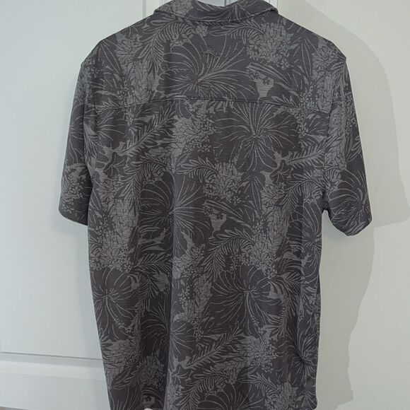 New Tommy Bahama $128 Island Zone Coconut Point Hawaiian ButtonUp Shirt Gray L/G - Picture 5 of 5